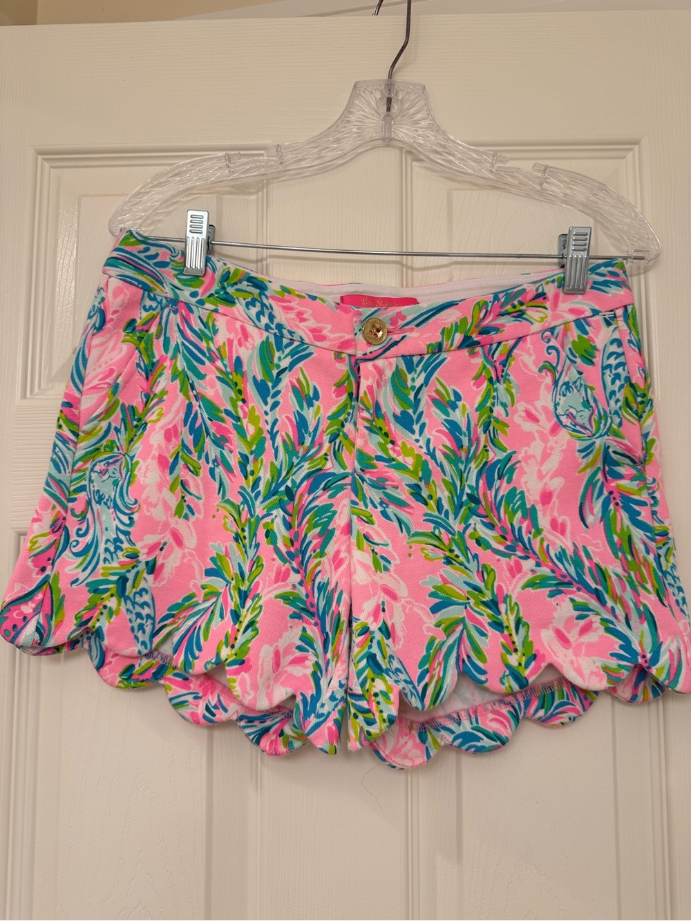 Lilly Pulitzer Pink Multi Scalloped Hem Printed Shorts